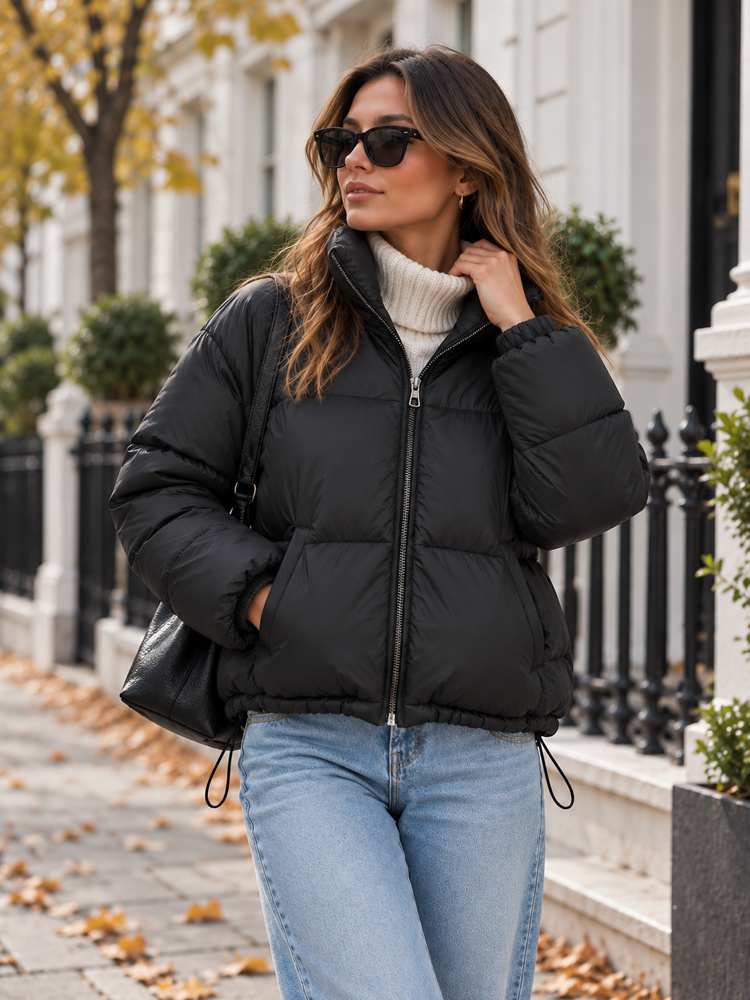 Darcy | Women's Cropped Funnel Neck Quilted Puffer Jacket