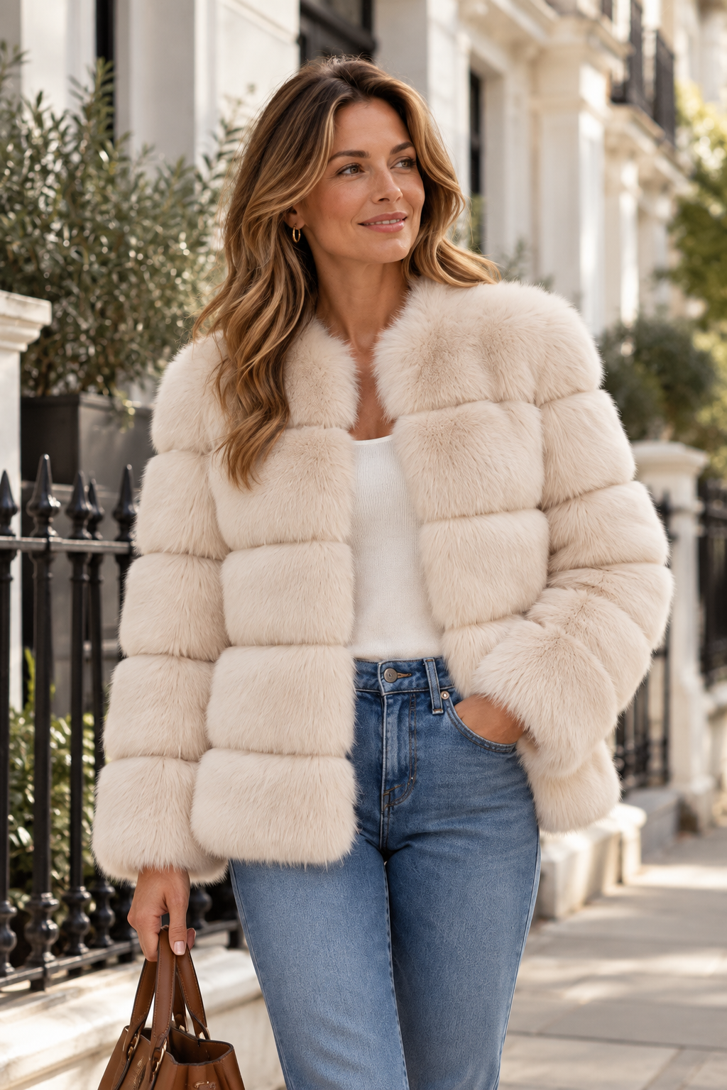 Sylvia | Women's Plush Collared Faux Fur Winter Jacket