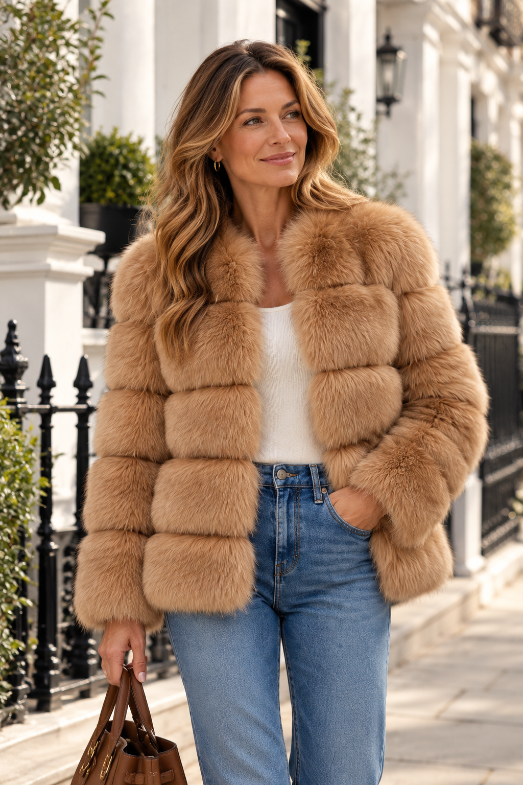 Sylvia | Women's Plush Collared Faux Fur Winter Jacket
