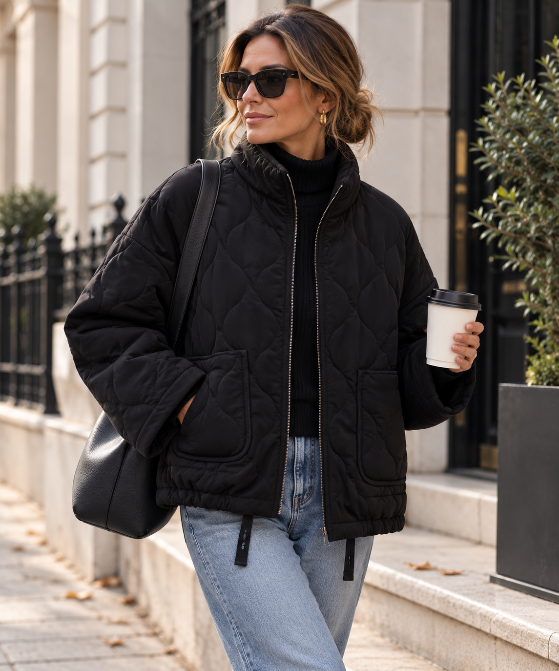 Amara | Women's Funnel Neck Quilted Jacket