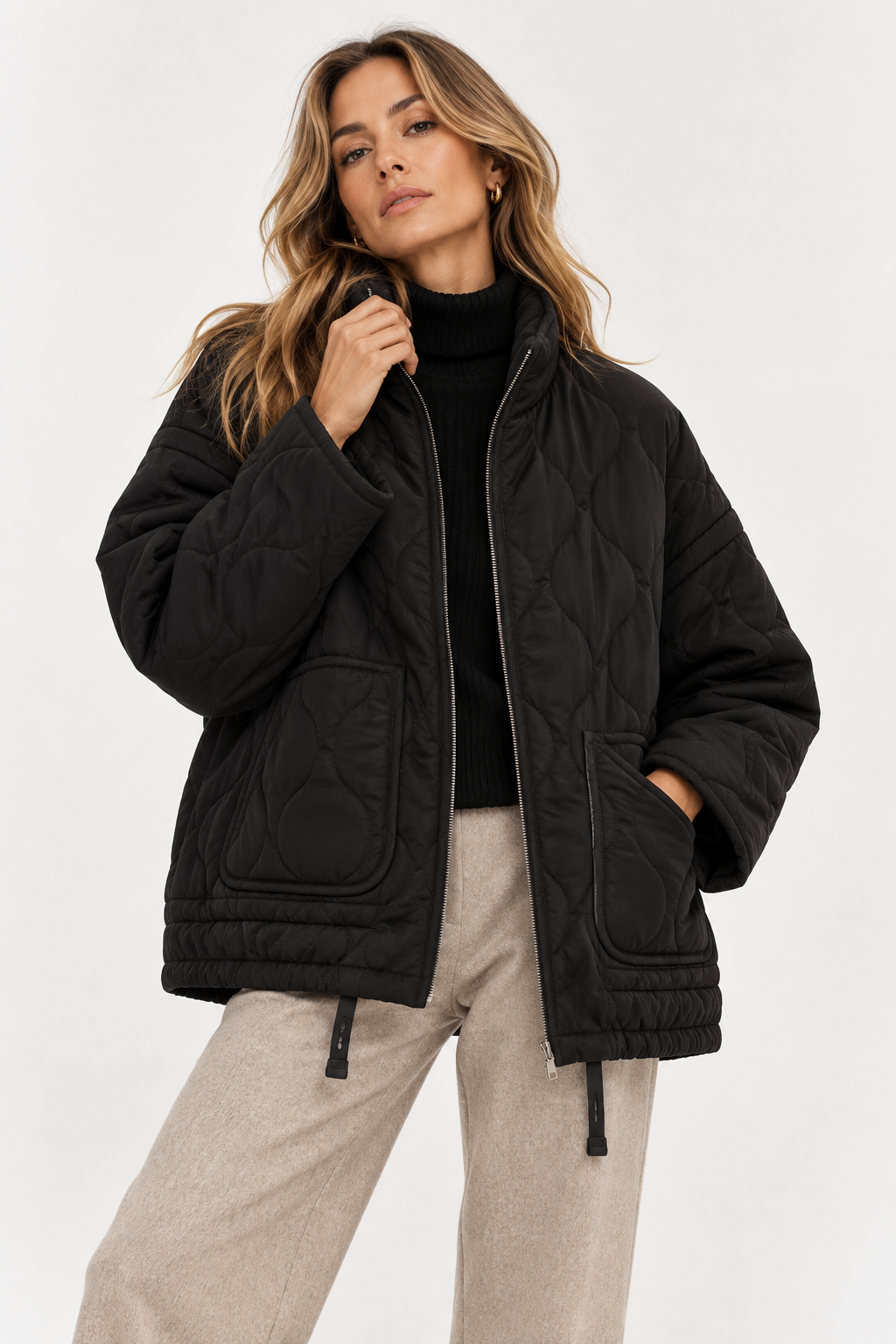 Amara | Women's Funnel Neck Quilted Jacket