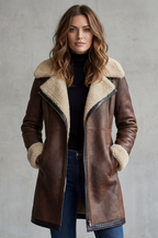 Everlyn | Women's Shearling Lined Leather Coat