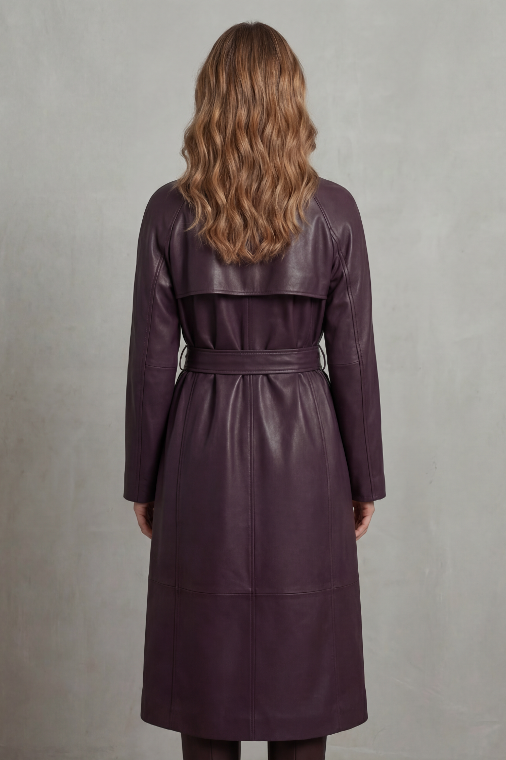 Aurélie | Women's Faux Leather Belted Trench Coat