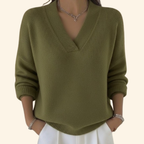 Auvie | Women's Oversized V-Neck Sweater