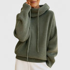 Tin | Women's Cowl Neck Sweater with Drawstring Collar
