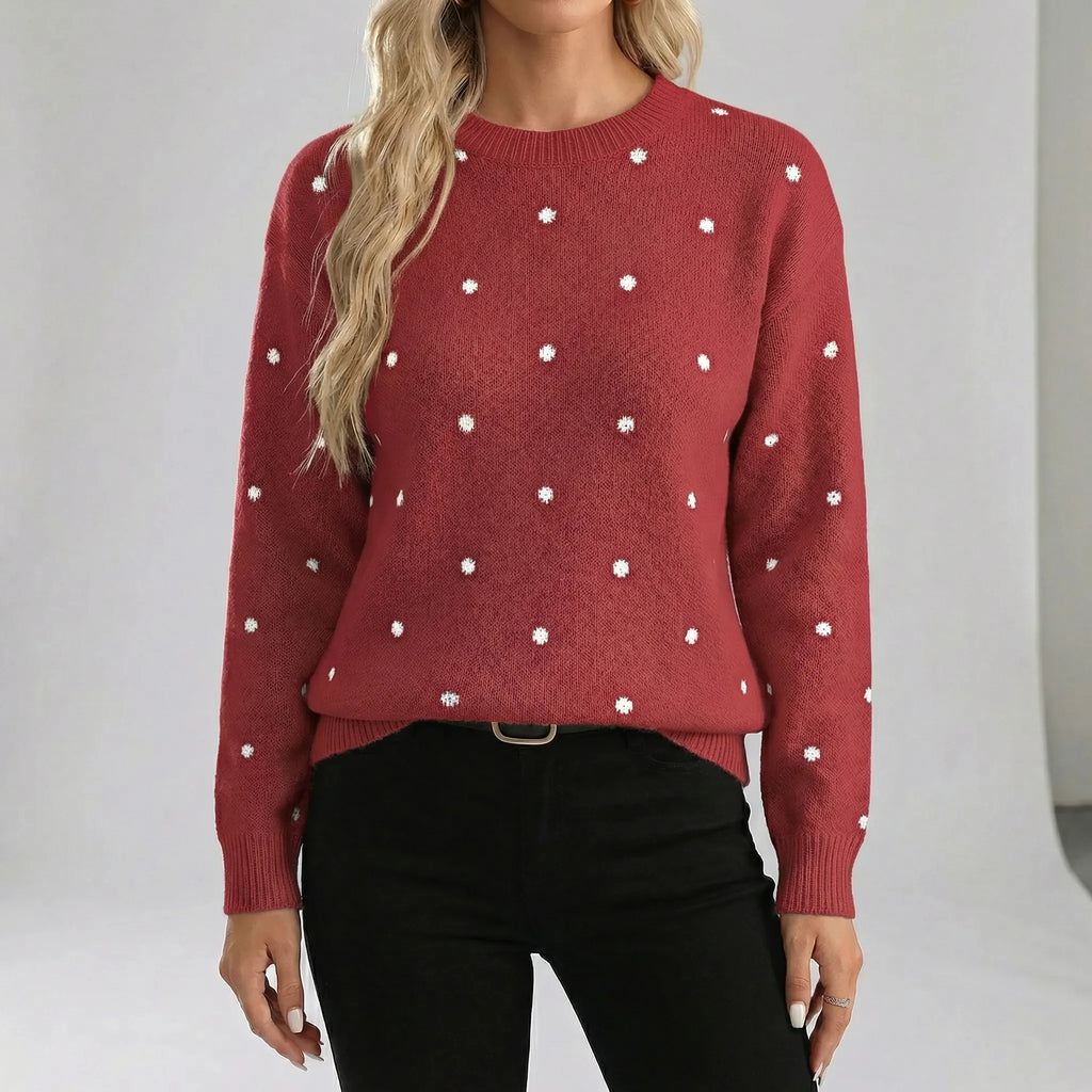 Women's Relaxed Fit Polka Dot Sweater - Crawleigh