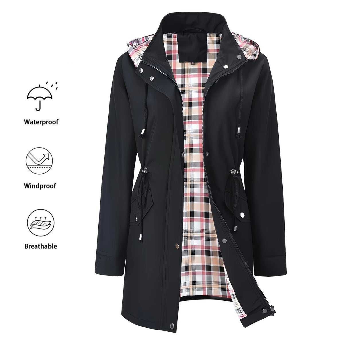 Petra | Women's 3-in-1 Hooded Zip Waterproof Trench Jacket