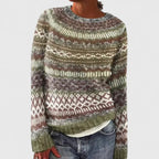 Elyvianne | Women's Fair Isle Crew Neck Sweater