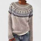 Elyvianne | Women's Fair Isle Crew Neck Sweater