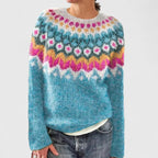 Elyvianne | Women's Fair Isle Crew Neck Sweater