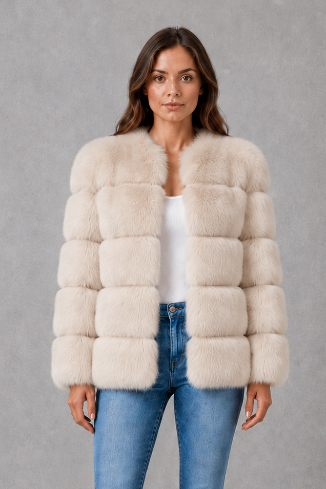 Sylvia | Women's Plush Collared Faux Fur Winter Jacket