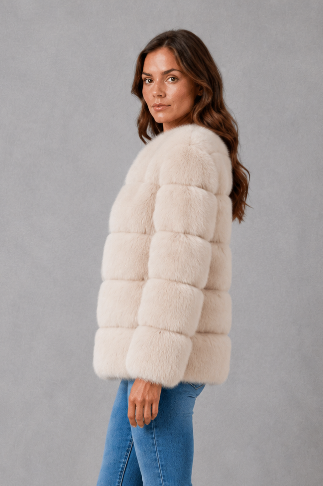 Sylvia | Women's Plush Collared Faux Fur Winter Jacket