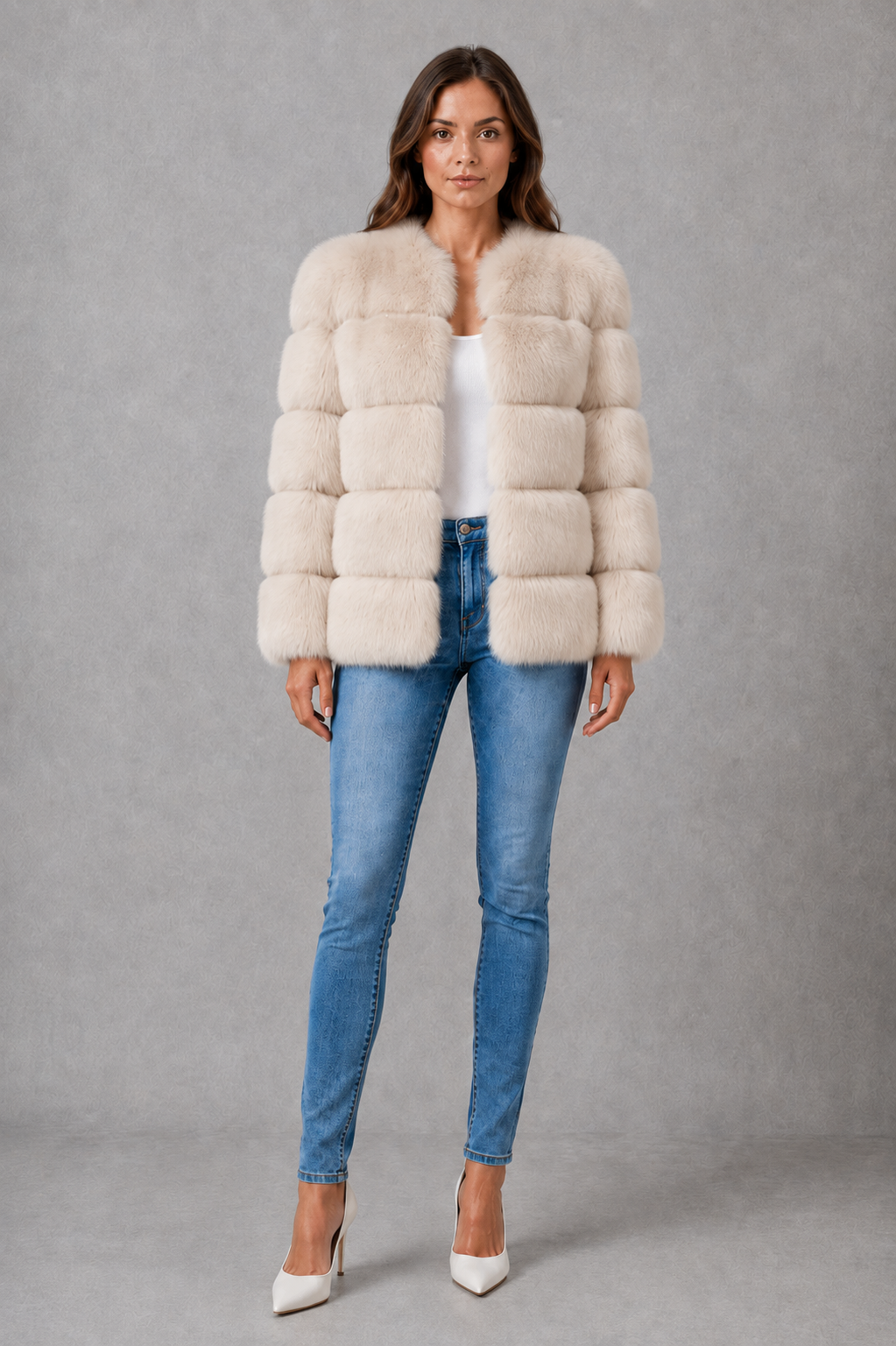 Sylvia | Women's Plush Collared Faux Fur Winter Jacket