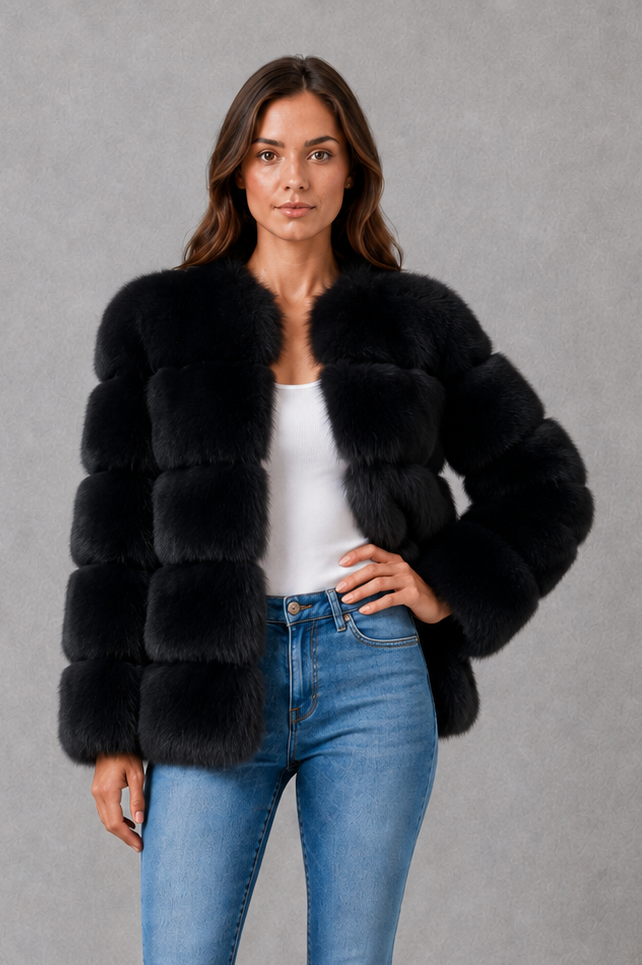 Sylvia | Women's Plush Collared Faux Fur Winter Jacket