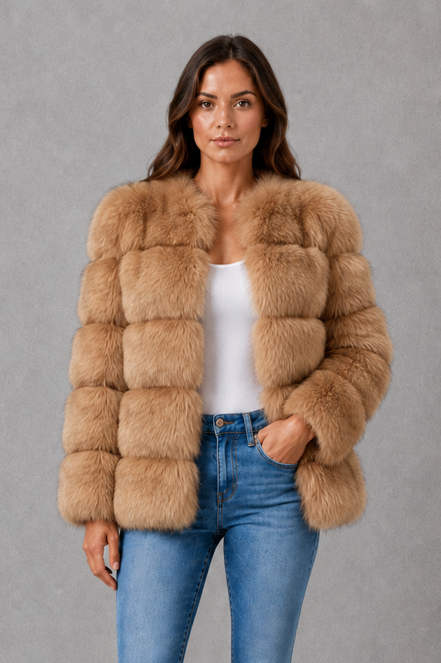 Sylvia | Women's Plush Collared Faux Fur Winter Jacket