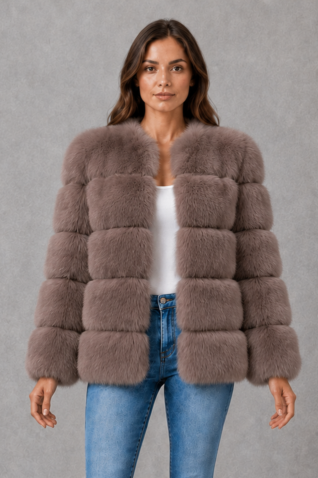 Sylvia | Women's Plush Collared Faux Fur Winter Jacket