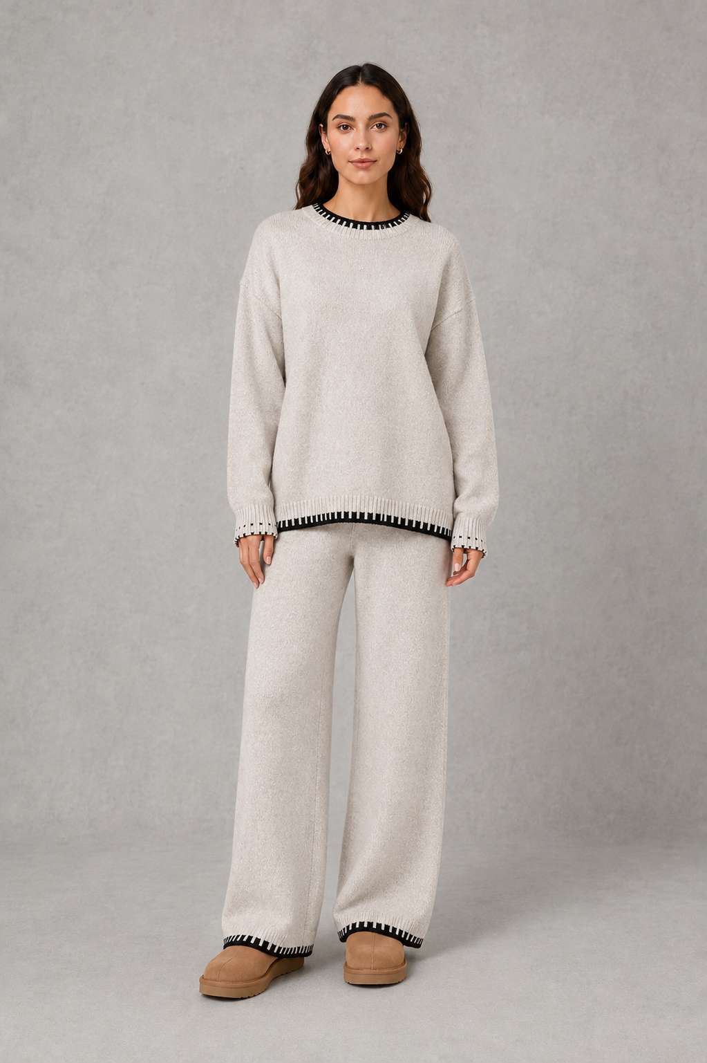 Wren | Women's Knitted Wide Leg Trousers Co-Ord Set