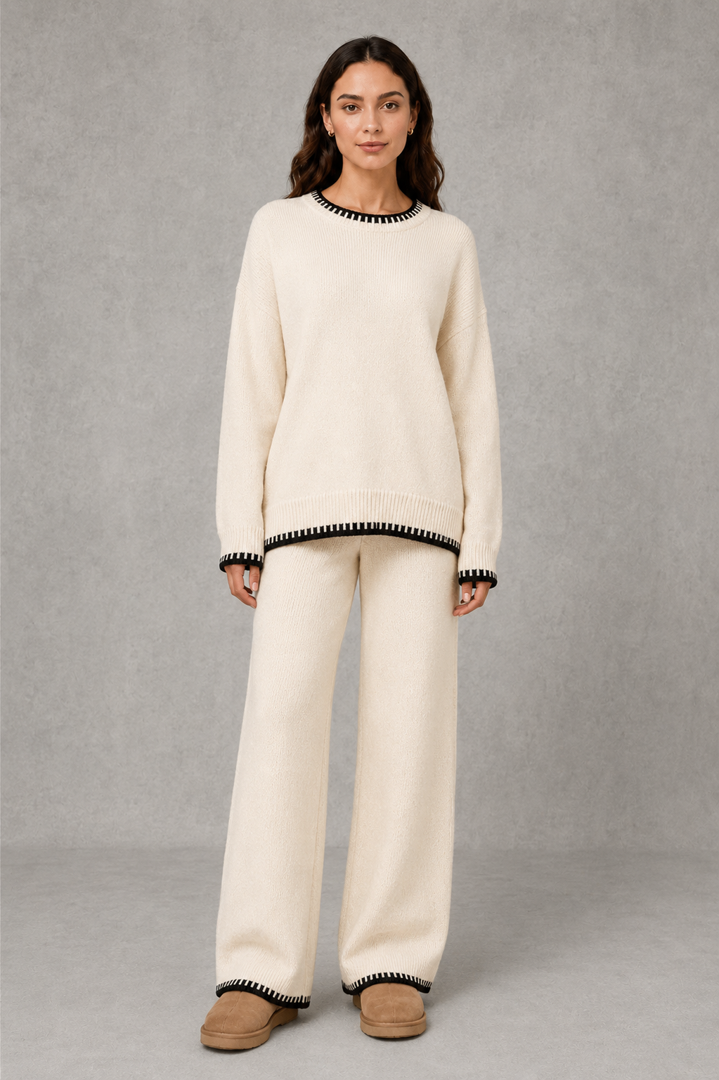 Wren | Women's Knitted Wide Leg Trousers Co-Ord Set