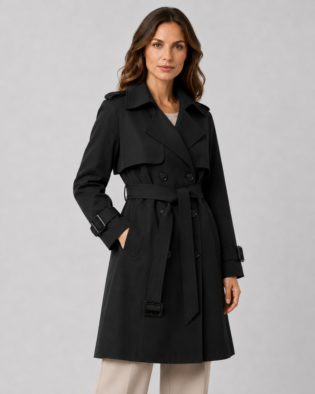 Renée | Women's Long Belted Trench Coat
