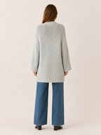 Imogen | Long Cardigan with Balloon Sleeves and Open Front