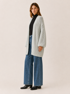 Imogen | Long Cardigan with Balloon Sleeves and Open Front