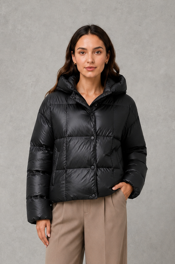 Ottilie | Women's Oversized Hooded High Collar Padded Puffer Coat