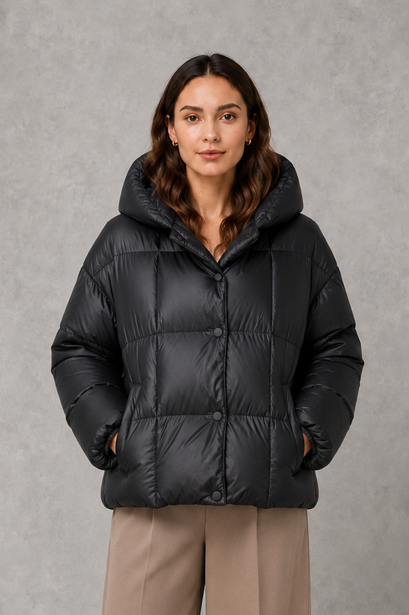 Ottilie | Women's Oversized Hooded High Collar Padded Puffer Coat