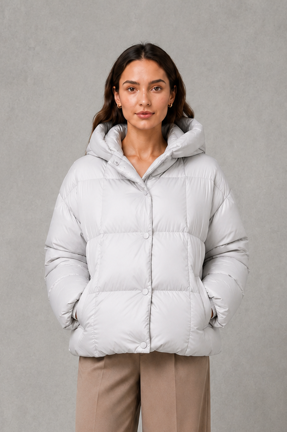 Ottilie | Women's Oversized Hooded High Collar Padded Puffer Coat