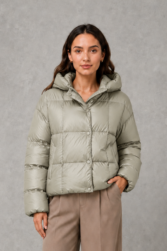 Ottilie | Women's Oversized Hooded High Collar Padded Puffer Coat