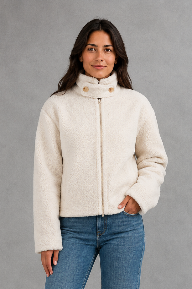 Clara | Women's Soft Zip-Up Stand Collar Fleece Jacket