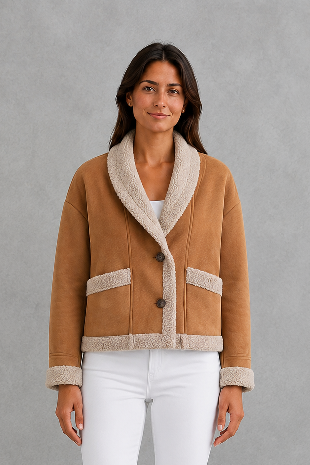Cecilia | Cosy Suede-Look Teddy Winter Coat