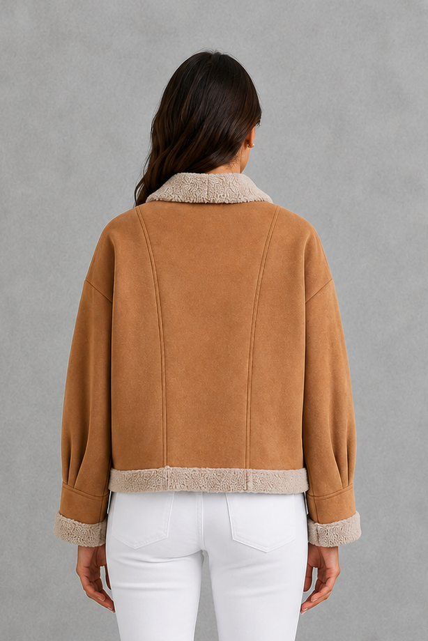Cecilia | Cosy Suede-Look Teddy Winter Coat