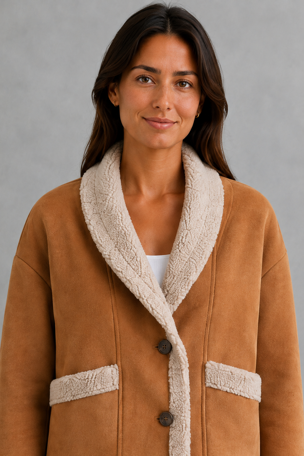 Cecilia | Cosy Suede-Look Teddy Winter Coat