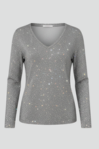 Samantha | Women's Sequin V-Neck Sweater with Long Sleeves