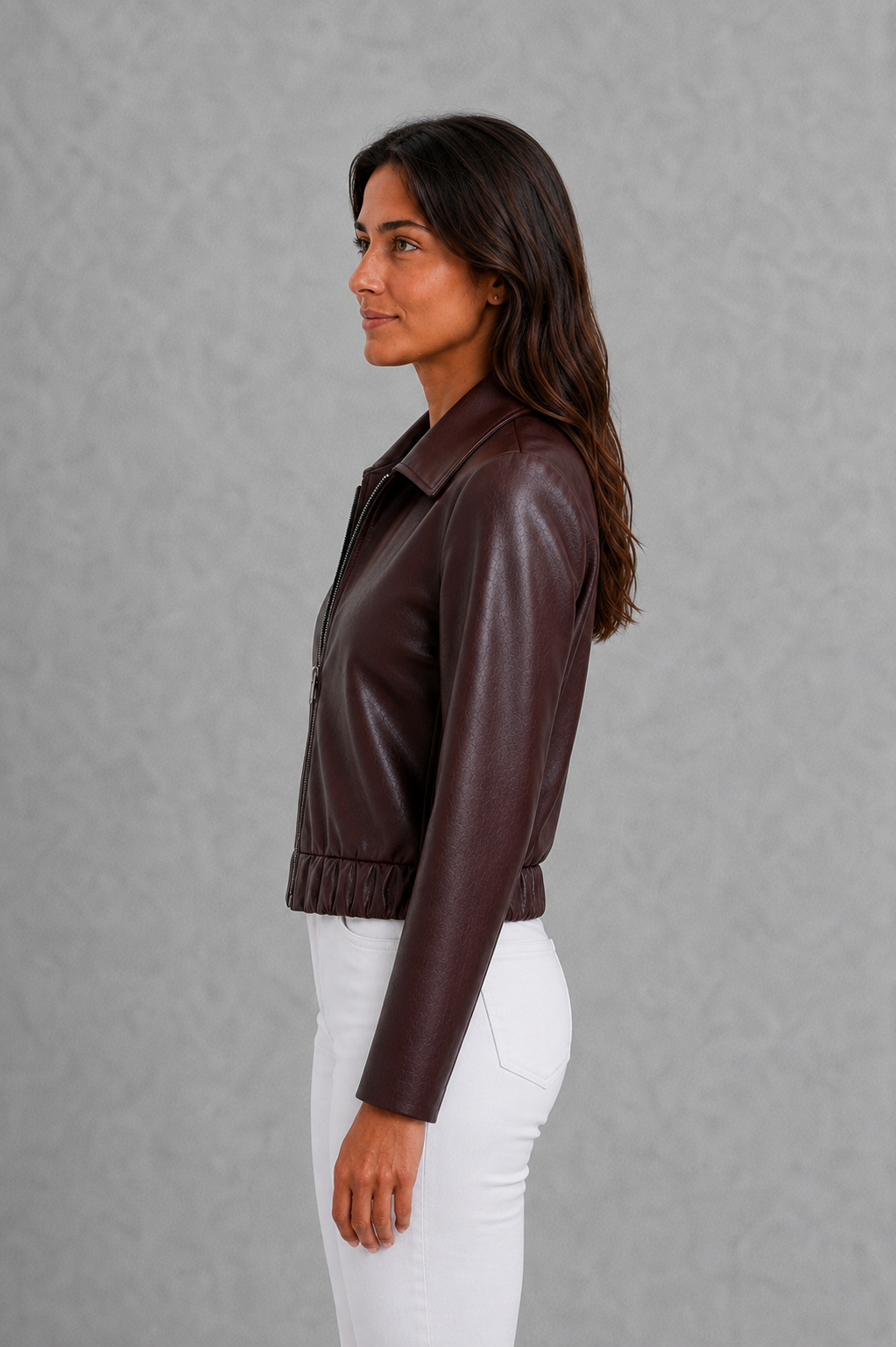 Roxanne | Tailored Zip-Up Faux Leather Biker Jacket
