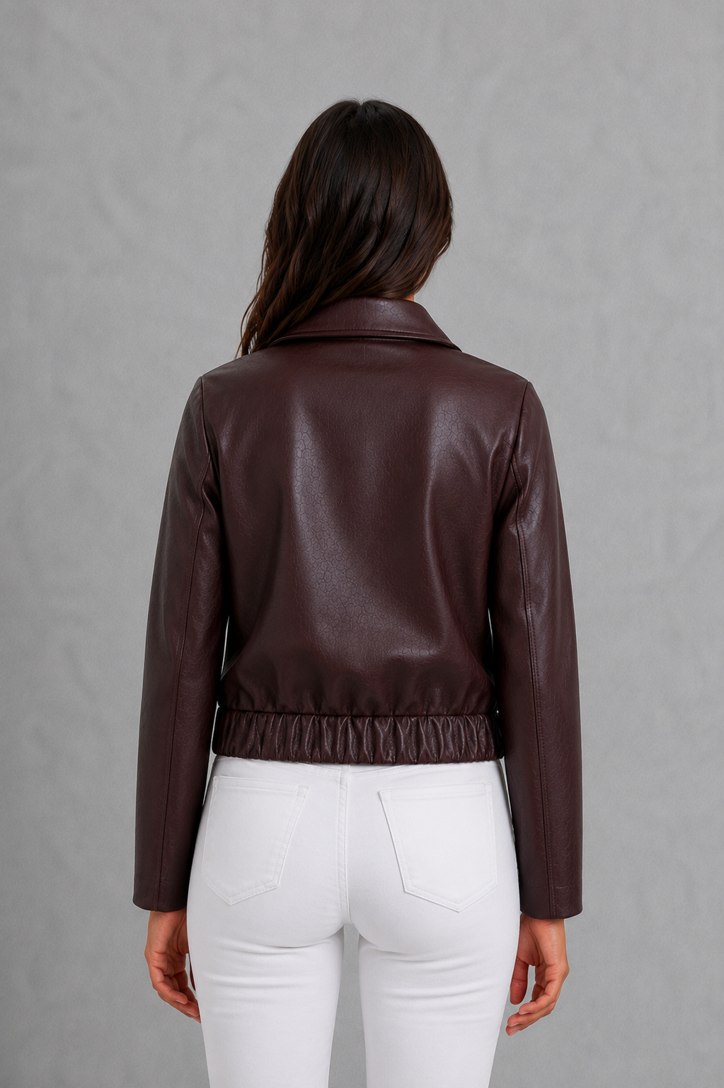 Roxanne | Tailored Zip-Up Faux Leather Biker Jacket