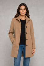 Victoria | Elegant Classic Button Straight-Fit Coat