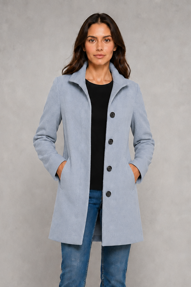 Victoria | Elegant Classic Button Straight-Fit Coat