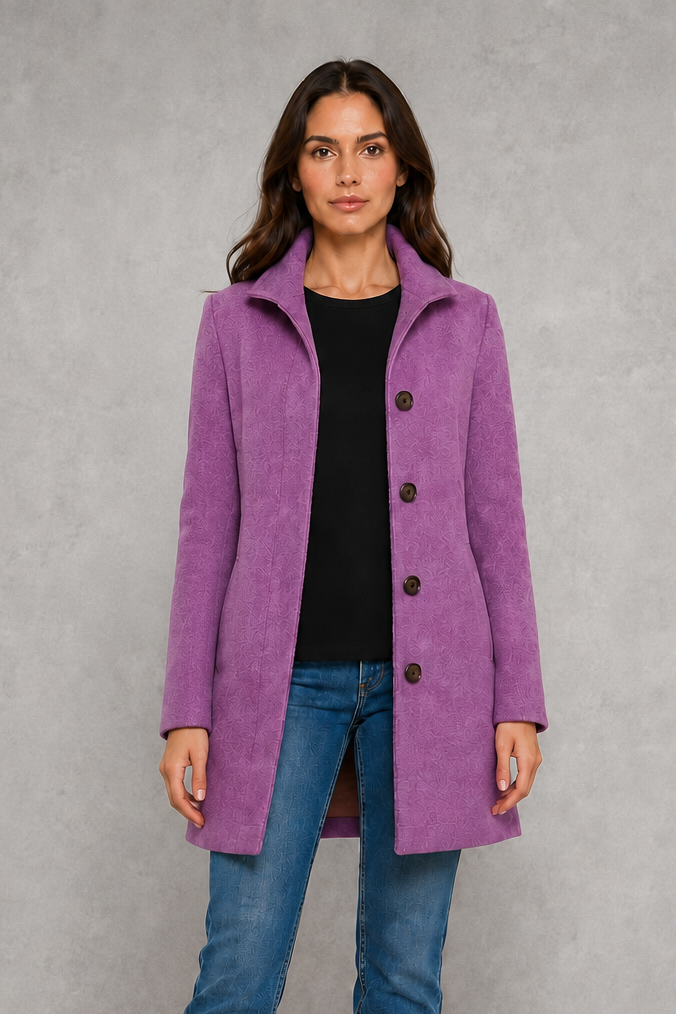 Victoria | Elegant Classic Button Straight-Fit Coat