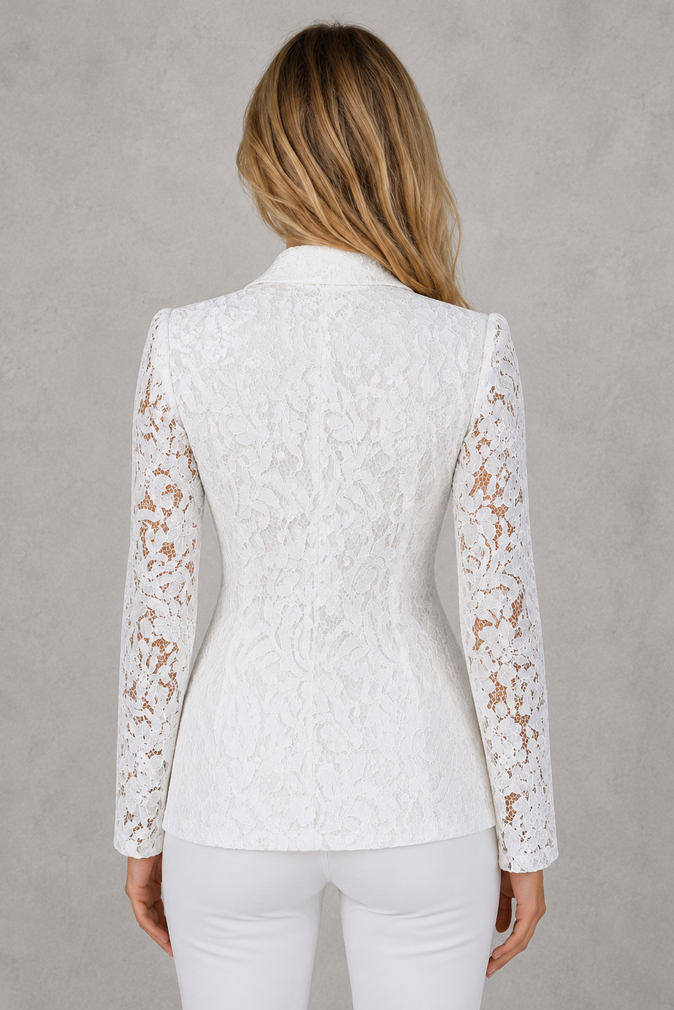 Women’s Elegant Lace Blazer – Tailored Occasion Jacket for Smart Formal Wear