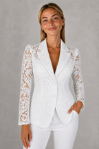 Women’s Elegant Lace Blazer – Tailored Occasion Jacket for Smart Formal Wear