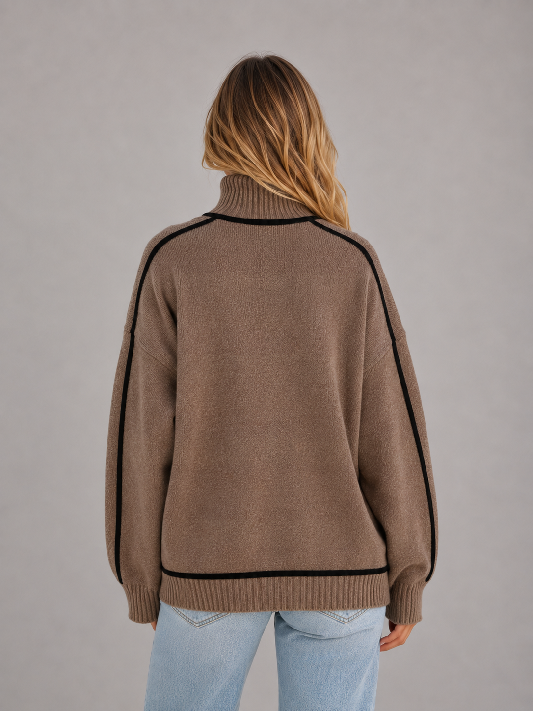 Flora | Women's Oversized Soft Knit Roll Neck Jumper