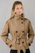 Women’s Short Belted Trench Coat – Classic Lightweight Everyday Jacket