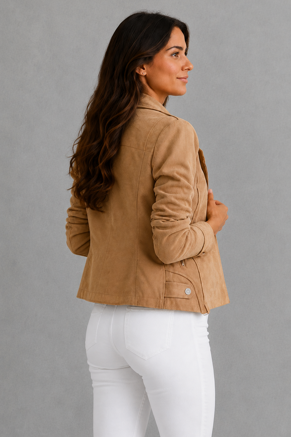 Imogen | Cropped Tailored Suede Jacket