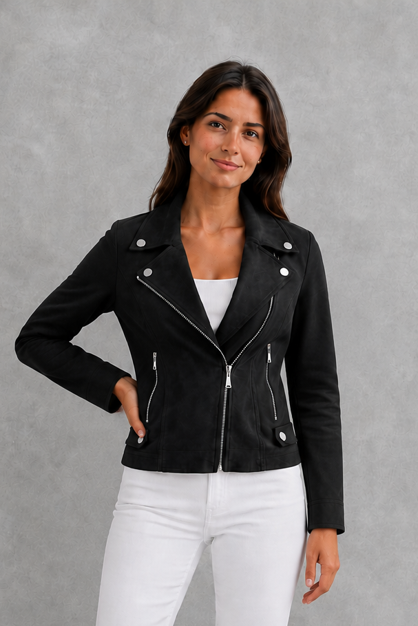 Imogen | Cropped Tailored Suede Jacket
