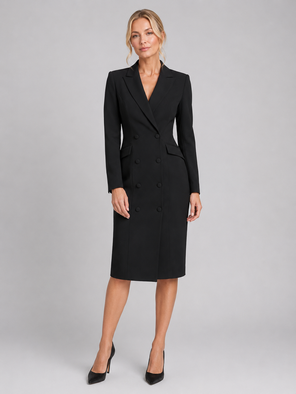 Sophie | Women's Double Breasted Tailored Blazer Midi Dress