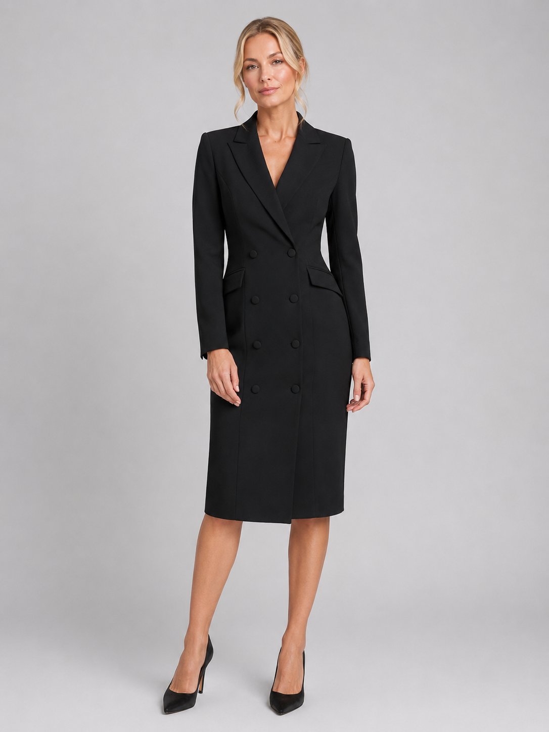 Sophie | Women's Double Breasted Tailored Blazer Midi Dress