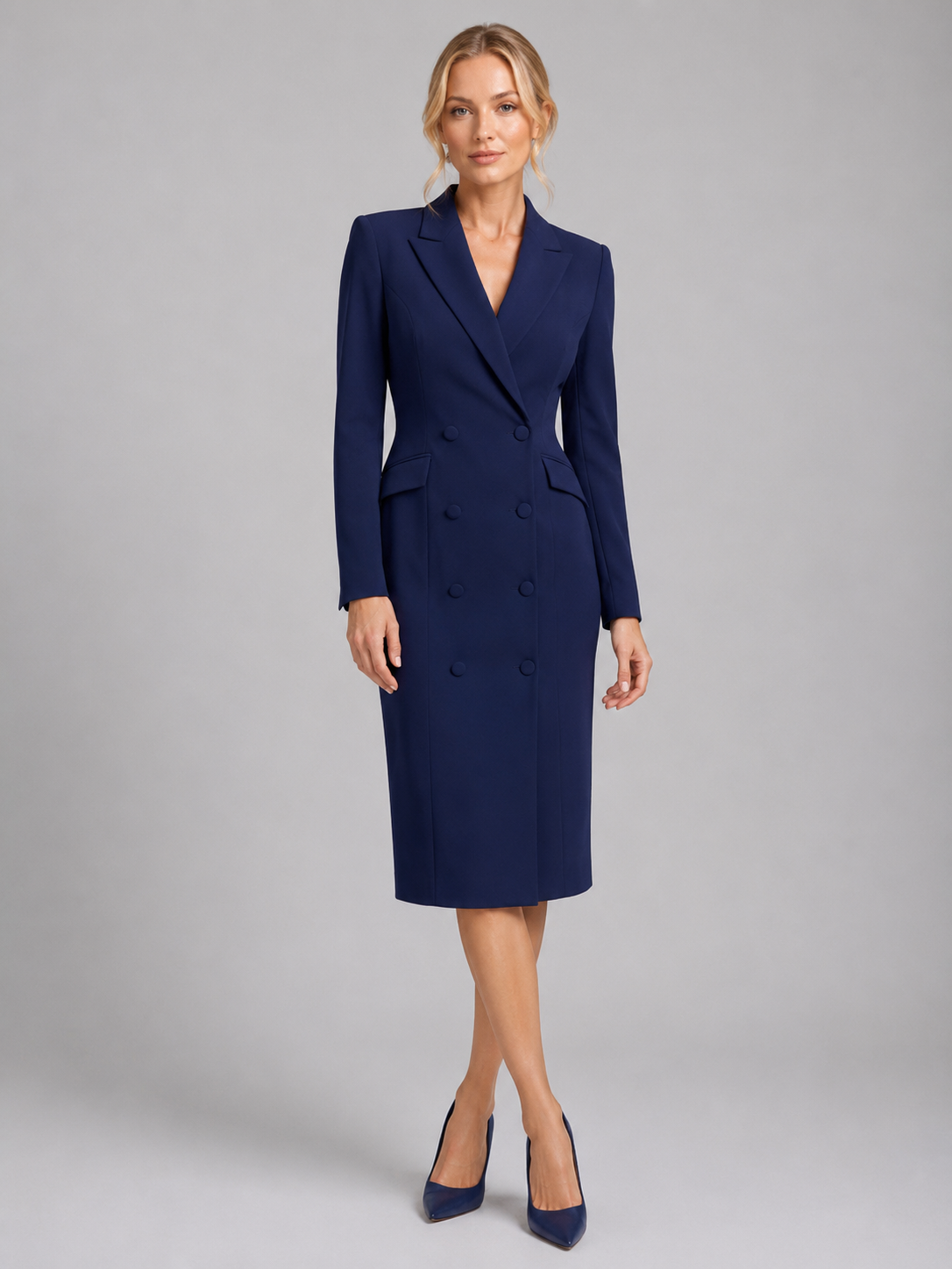 Sophie | Women's Double Breasted Tailored Blazer Midi Dress