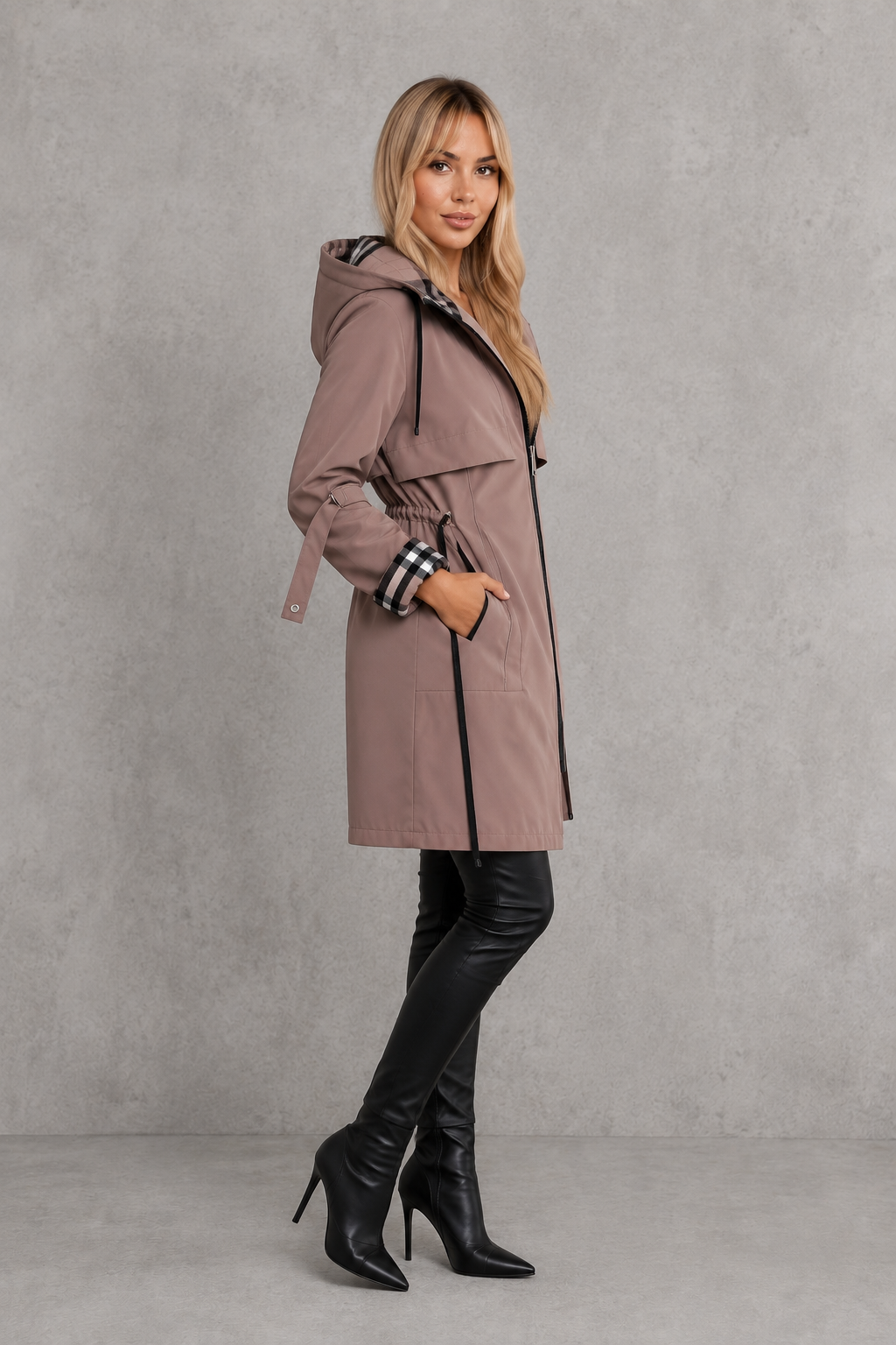 Women's Waterproof Rain Coat with Hood – Windproof Lightweight Jacket
