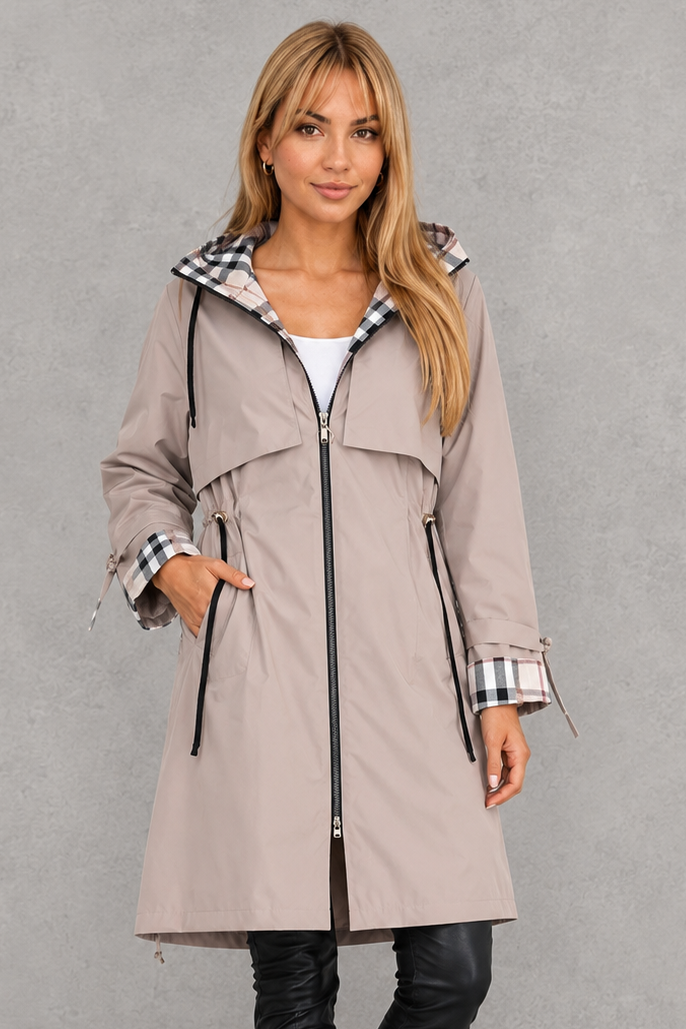 Women's Waterproof Rain Coat with Hood – Windproof Lightweight Jacket